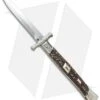 AGA Campolin 13" Bat Swinguard Automatic Knife Stag Horn (5.75" Satin Bayo) -Sharp Knives World 13in aga sta swing cm