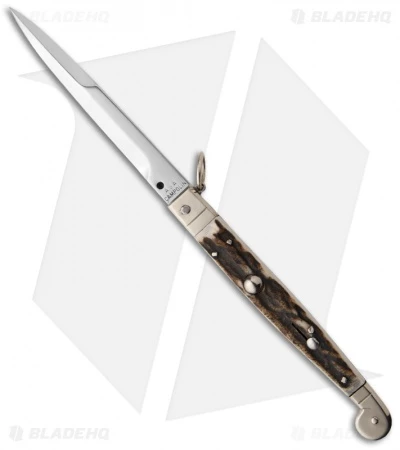 AGA Campolin 9" Sicilian Ring Pull Automatic Knife Stag Horn (4.1" Satin) 3 AGA Campolin 9" Sicilian Ring Pull Automatic Knife Stag Horn (4.1" Satin)