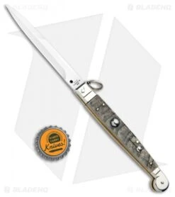 AGA Campolin 9" Sicilian Ring Pull Automatic Ram Horn (4.1" Satin Bayo) -Sharp Knives World AGA Camplin 9in Sicilian Ring Pull Auto Ram Horn Satin Bayo BHQ 100997 jr bottlecap