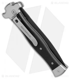 AGA Campolin Zero Dagger Leverlock Automatic Knife Black G-10 (3.75" Black) -Sharp Knives World AGA Campoliln Zero Dagger LL Black G 10 Black AGA01N ND BHQ 72185 jr side