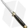 AGA Campolin 10" Italian Stiletto Picklock Automatic Brass/Ebony (4.5" Bayonet)