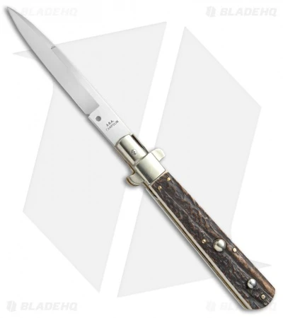 AGA Campolin 13" Italian Frosolone Automatic Knife Stag Horn (6.5" Bayonet) 3 AGA Campolin 13" Italian Frosolone Automatic Knife Stag Horn (6.5" Bayonet)