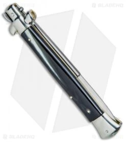 AGA Campolin 11" Picklock Automatic Italian Stiletto Dark Horn (5" Satin) 2017 8 AGA Campolin 11" Picklock Automatic Italian Stiletto Dark Horn (5" Satin) 2017 -Sharp Knives World AGA Campolin 11in Picklock Italian Stiletto Dark Horn Satin BHQ 78227 jr side