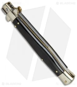 AGA Campolin 11" Picklock Automatic Italian Stiletto Dark Horn (5" Satin) 2016 9 AGA Campolin 11" Picklock Automatic Italian Stiletto Dark Horn (5" Satin) 2016 -Sharp Knives World AGA Campolin 11in picklock Stilletto Dark Horn BHQ 67472 jr side