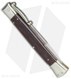 AGA Campolin 13" Swinguard Automatic Knife Cocobolo (5.75" Satin Bayo) 8 AGA Campolin 13" Swinguard Automatic Knife Cocobolo (5.75" Satin Bayo) -Sharp Knives World AGA Campolin 13in Swingaurd Auto Cocobolo Satin Bayo BHQ 77551 jr side