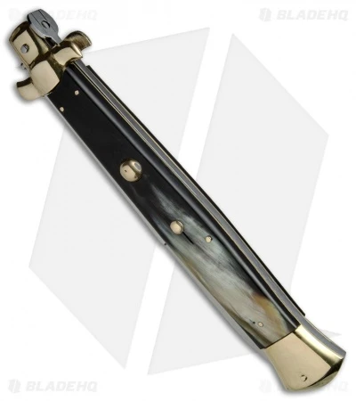 AGA Campolin 18" Italian Stiletto Knife Brazilian Horn/Brass (8" Satin Bayonet) 4 AGA Campolin 18" Italian Stiletto Knife Brazilian Horn/Brass (8" Satin Bayonet) - Image 2