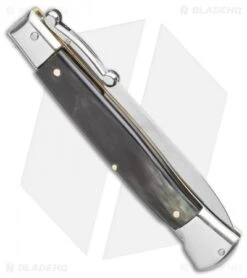 AGA Campolin 9" Swinguard Automatic Knife Brazilian Horn (5.75" Satin Dagger) 8 AGA Campolin 9" Swinguard Automatic Knife Brazilian Horn (5.75" Satin Dagger) -Sharp Knives World AGA Campolin 9 Swinguard Automatic Knife Brazilian Horn 5.75 Satin Dagger BHQ 121424 LS Side