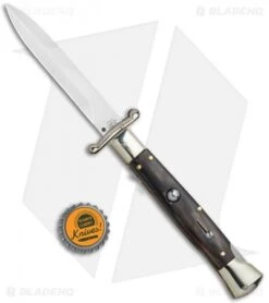 AGA Campolin 9" Italian Stiletto Swinguard Bayonet Automatic Knife Dark Horn 9 AGA Campolin 9" Italian Stiletto Swinguard Bayonet Automatic Knife Dark Horn -Sharp Knives World AGA Campolin 9in Italian Stiletto Dark Horn Auto Bayo GX 11091 jr bottlecap