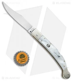 AGA Campolin 9" Sahara Italian Stiletto Lockback Automatic Pearlex (3.8" Mirror) 9 AGA Campolin 9" Sahara Italian Stiletto Lockback Automatic Pearlex (3.8" Mirror) -Sharp Knives World AGA Campolin 9in Sahara Italian Stiletto LB Pearlex Mirror BHQ 74049 jr bottlecap