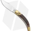 AGA Campolin Diana Lever Lock Automatic Brass Stag Horn (3.75" Satin) 1 AGA Campolin Diana Lever Lock Automatic Brass Stag Horn (3.75" Satin) -Sharp Knives World AGA Campolin Diana LL Auto Brass Stag Horn Satin BHQ 135442 jr