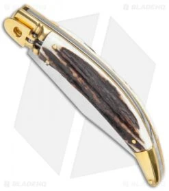 Sharp Knives World 22 Sharp Knives World -Sharp Knives World AGA Campolin Diana LL Auto Brass Stag Horn Satin BHQ 135442 jr spine