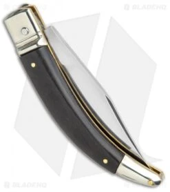 AGA Campolin Diana Lever Lock Automatic Knife Ebony Wood (3.75" Satin) 8 AGA Campolin Diana Lever Lock Automatic Knife Ebony Wood (3.75" Satin) -Sharp Knives World AGA Campolin Diana LL Auto Dark Wood Satin BHQ 34351 jr side