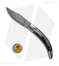 AGA Campolin Diana Lever Lock Automatic Knife Dark Horn (3.75" Damascus) -Sharp Knives World AGA Campolin Diana LL Damascus Dark Horn BHQ 67443 jr bottlecap