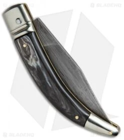 AGA Campolin Diana Lever Lock Automatic Knife Dark Horn (3.75" Damascus) -Sharp Knives World AGA Campolin Diana LL Damascus Dark Horn BHQ 67443 jr side