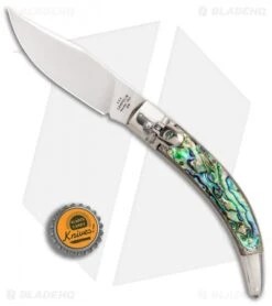 AGA Campolin Diana Lever Lock Automatic Knife Abalone (3.625" Polished) -Sharp Knives World AGA Campolin Diana Lever Lock Abalone Satin BHQ 87410 er bottlecap