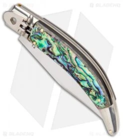 AGA Campolin Diana Lever Lock Automatic Knife Abalone (3.625" Polished) -Sharp Knives World AGA Campolin Diana Lever Lock Abalone Satin BHQ 87410 er spine