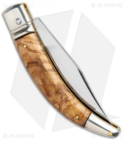AGA Campolin Diana Lever Lock Automatic Knife Olive Wood (3.75" Satin) 5 AGA Campolin Diana Lever Lock Automatic Knife Olive Wood (3.75" Satin) - Image 3