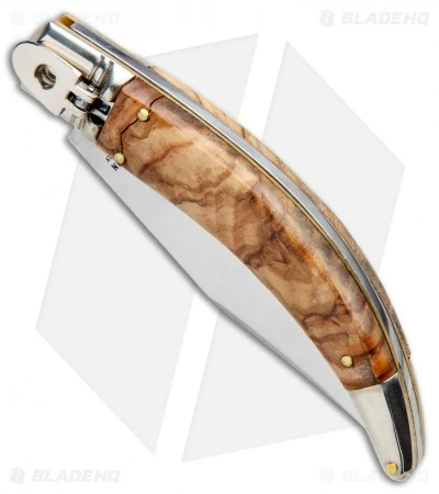AGA Campolin Diana Lever Lock Automatic Knife Olive Wood (3.75" Satin) 4 AGA Campolin Diana Lever Lock Automatic Knife Olive Wood (3.75" Satin) - Image 2