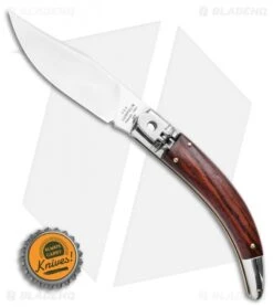 AGA Campolin Diana Lever Lock Automatic Knife Santos Wood (3.75" Satin) -Sharp Knives World AGA Campolin Diana Lever Lock Automatic Knife Santos Wood 3.75 Satin BHQ 120336 LS Bottlecap