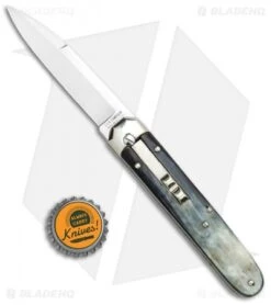 AGA Campolin Baron Automatic Knife Dark Horn (3.75" Satin) -Sharp Knives World AGA Campolin LL Auto Dark Horn Satin BHQ 117069 jr bottlecap