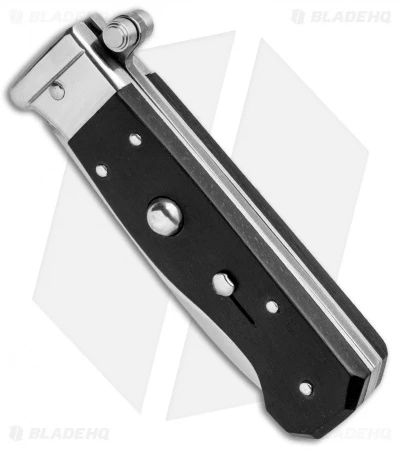 AGA Campolin Piccolo Italian Stiletto Automatic Knife Ebony (2.8" Satin) 4 AGA Campolin Piccolo Italian Stiletto Automatic Knife Ebony (2.8" Satin) - Image 2