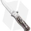 AGA Campolin Piccolo Italian Stiletto Automatic Knife Stag (2.8" Satin) 2 AGA Campolin Piccolo Italian Stiletto Automatic Knife Stag (2.8" Satin) -Sharp Knives World AGA Campolin Piccolo Italian Stiletto Auto Stag Satin BHQ 94619 jr