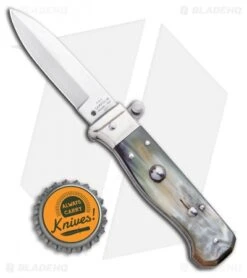 AGA Campolin Piccolo Italian Stiletto Automatic Knife Brazilian Horn(2.8" Satin) 9 AGA Campolin Piccolo Italian Stiletto Automatic Knife Brazilian Horn(2.8" Satin) -Sharp Knives World AGA Campolin Piccolo Italian Stiletto Automatic Knife Brazilian Horn Satin BHQ 99413 ns bottlecap