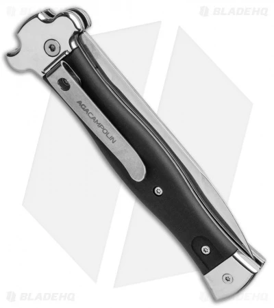 AGA Campolin Zero Leverlock Bayo Automatic Knife Black Coated (3.75" Polish) 5 AGA Campolin Zero Leverlock Bayo Automatic Knife Black Coated (3.75" Polish) - Image 3