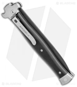 AGA Campolin Zero+ Italian Leverlock Automatic Knife Black G-10 (4.25" Black)2.0 -Sharp Knives World AGA Campolin Zero Bayo LL Auto Black G 10 Black BHQ 105435 jr side