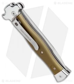 AGA Campolin Zero Bayo Leverlock Automatic Knife ODGreen Aluminum (3.75" Satin) 8 AGA Campolin Zero Bayo Leverlock Automatic Knife ODGreen Aluminum (3.75" Satin) -Sharp Knives World AGA Campolin Zero Bayo LL Auto Green Alum Satin AGA01ALOD LB BHQ 99414 jr side