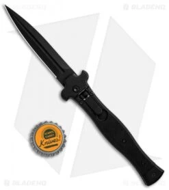 AGA Campolin Zero Dagger Leverlock Automatic Knife SWAT G-10 (3.75" Black) -Sharp Knives World AGA Campolin Zero Black G 10 LL Dagger Swat BP 30460 jr bottlecap