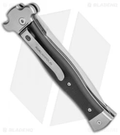 AGA Campolin Zero Dagger Leverlock Automatic Knife Black G-10 (3.75" Satin) -Sharp Knives World AGA Campolin Zero Dagger LL Auto Black G 10 Satin AGA01N SD BHQ 74035 jr side