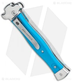 AGA Campolin Zero Dagger Leverlock Automatic Knife Blue G-10 (3.75" Satin) -Sharp Knives World AGA Campolin Zero Dagger LL Auto Blue G 10 Satin BHQ 117112 jr side