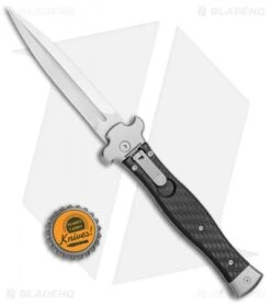 AGA Campolin Zero Dagger Leverlock Automatic Knife Carbon Fiber (3.75" Satin) 9 AGA Campolin Zero Dagger Leverlock Automatic Knife Carbon Fiber (3.75" Satin) -Sharp Knives World AGA Campolin Zero Dagger LL Auto CF Satin AGA01CF SD BHQ 79656 jr bottlecap