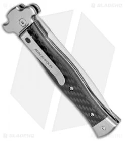 AGA Campolin Zero Dagger Leverlock Automatic Knife Carbon Fiber (3.75" Satin) 8 AGA Campolin Zero Dagger Leverlock Automatic Knife Carbon Fiber (3.75" Satin) -Sharp Knives World AGA Campolin Zero Dagger LL Auto CF Satin AGA01CF SD BHQ 79656 jr side