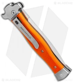 AGA Campolin Zero Dagger Leverlock Automatic Knife Orange G-10 (3.75" Satin) -Sharp Knives World AGA Campolin Zero Dagger Leverlock Auto Orange G 10 Satin AGA01O SD BHQ 94617 jr side