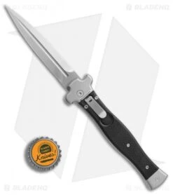 AGA Campolin Zero Dagger Leverlock Automatic Knife Black G-10 (3.75" Stonewash) -Sharp Knives World AGA Campolin Zero Dagger black G10 sw BHQ 74034 er bottlecap