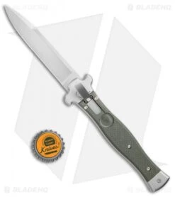 AGA Campolin Zero Italian Leverlock Automatic Knife OD Green G-10 (3.75" Satin) -Sharp Knives World AGA Campolin Zero G 10 Green AGA01V SB BP 20047 jr bottlecap