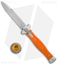 AGA Campolin Zero Italian Leverlock Automatic Orange G-10 (3.75" Stonewash) -Sharp Knives World AGA Campolin Zero G 10 Orange SW AGA01O SWB BP 20045 jr bottlecap