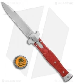 AGA Campolin Zero Italian Leverlock Automatic Knife Red G-10 (3.75" Stonewash) -Sharp Knives World AGA Campolin Zero G 10 Red SW AGA01R SWB BP 20046 jr bottlecap