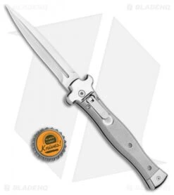 AGA Campolin Zero Dagger Leverlock Automatic Knife Aluminum (3.75" Tumbled) 9 AGA Campolin Zero Dagger Leverlock Automatic Knife Aluminum (3.75" Tumbled) -Sharp Knives World AGA Campolin Zero Gray Aluminum LL Dagger Tumbled AGA01ALP D BHQ 99915 jr bottlecap