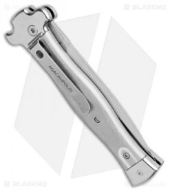 AGA Campolin Zero Dagger Leverlock Automatic Knife Aluminum (3.75" Tumbled) 8 AGA Campolin Zero Dagger Leverlock Automatic Knife Aluminum (3.75" Tumbled) -Sharp Knives World AGA Campolin Zero Gray Aluminum LL Dagger Tumbled AGA01ALP D BHQ 99915 jr side