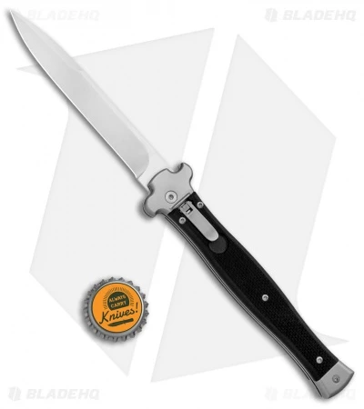 AGA Campolin Zero+ Italian Leverlock Automatic Knife Black G-10 (4.5"STN Bayo) 6 AGA Campolin Zero+ Italian Leverlock Automatic Knife Black G-10 (4.5"STN Bayo) - Image 4