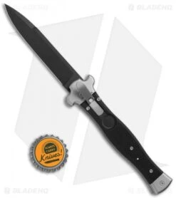 AGA Campolin Zero Italian Leverlock Automatic Knife Black G-10 (3.75" Black) -Sharp Knives World AGA Campolin Zero Italian LL Black G 10 Black AGA01N NB BHQ 72045 jr bottlecap