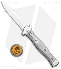 AGA Campolin Zero Bayonet Italian Leverlock Auto Knife Gray Aluminum -Sharp Knives World AGA Campolin Zero Italian LL Gray Aluminum Tumbled AGA01ALP B BHQ 97991 jr bottlecap
