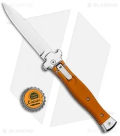 AGA Campolin Zero Italian Leverlock Automatic Knife Orange Al (3.75" Tumbled) -Sharp Knives World AGA Campolin Zero Italian LL Orange Aluminum Tumbled AGA01ALO LB BHQ 97990 jr bottlecap
