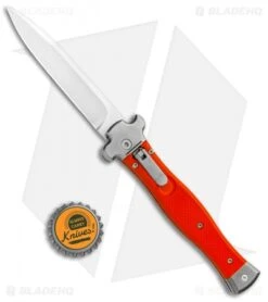 AGA Campolin Zero Leverlock Automatic Knife Orange G-10 (3.75" Satin) -Sharp Knives World AGA Campolin Zero Orange G 10 LL Bayo Satin GX 19715 jr bottlecap