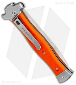 AGA Campolin Zero Leverlock Automatic Knife Orange G-10 (3.75" Satin) -Sharp Knives World AGA Campolin Zero Orange G 10 LL Bayo Satin GX 19715 jr side