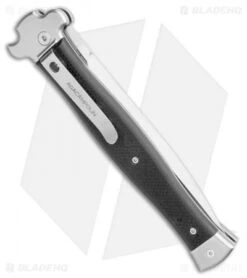 AGA Campolin Zero+ Italian Leverlock Automatic Knife Black G-10 (4.5"STN Dagger) -Sharp Knives World AGA Campolin Zero Plus Italian LL Auto Black G 10 Dagger BHQ 110616 jr side