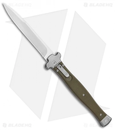 AGA Campolin Zero Bayonet Leverlock Automatic Green G-10 (4.5" Satin) 3 AGA Campolin Zero Bayonet Leverlock Automatic Green G-10 (4.5" Satin)